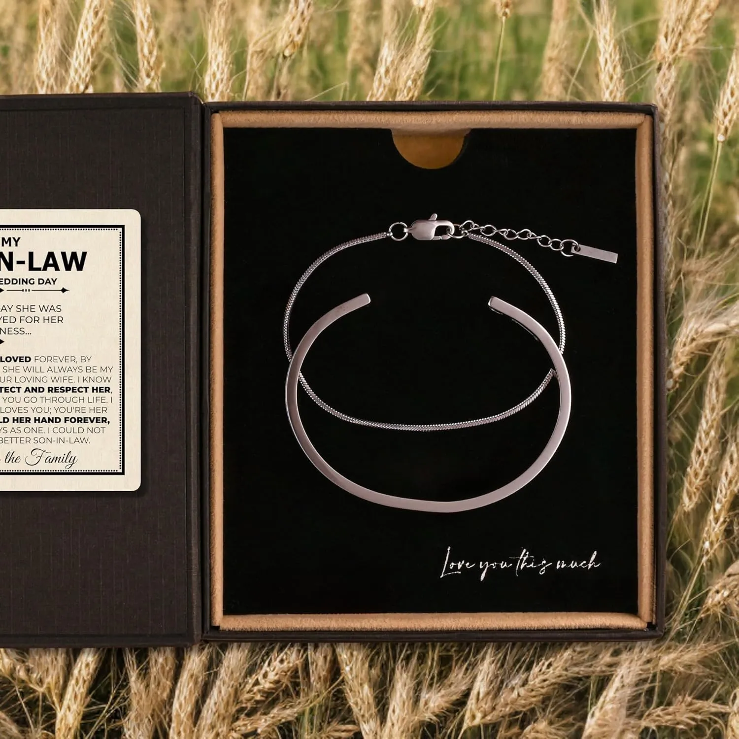 Love You This Much Nautical Rope Cuff Bracelet from Mother In Law, Wedding Gift to Future Son In Law