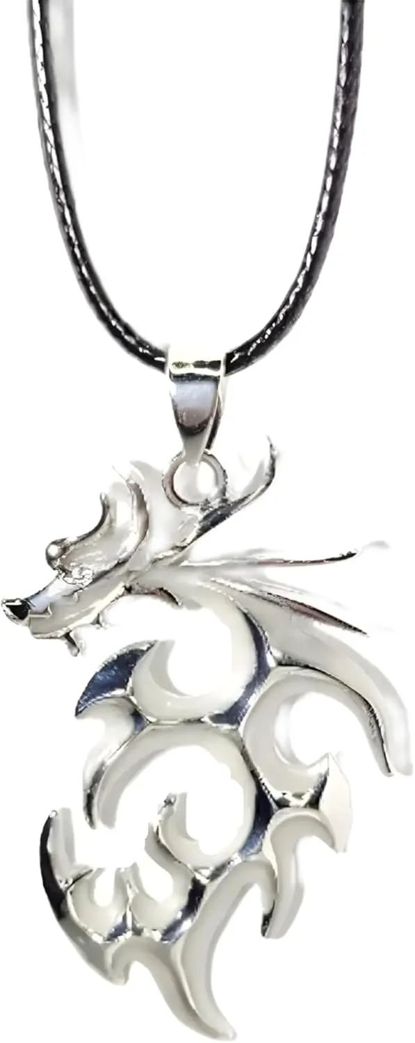 Luminous Dragon Necklace for Women Men Domineering Glowing Flame Dragon Pendant Necklace Glow in the Dark -NG56