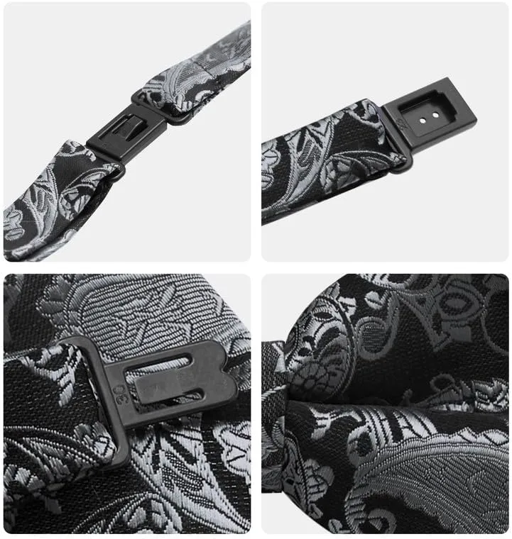 MAGE MALE Mens Bow Tie Set,Classic Paisley Pre-Tied Bowtie,Pocket Square and Cufflinks for Formal Wedding Party Prom