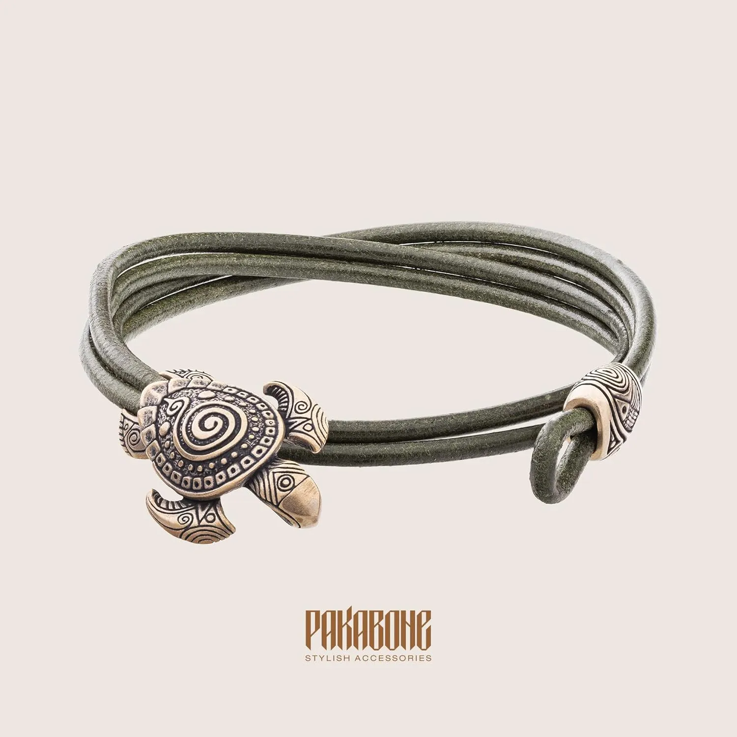 Maori Leather Bracelet with Sea Turtle Armband for Men and Women Polynesian Nautical Tribal Beach Ocean Jewelry Gift for Him and Her (M - 6.7"-7.3" (17cm -18cm))