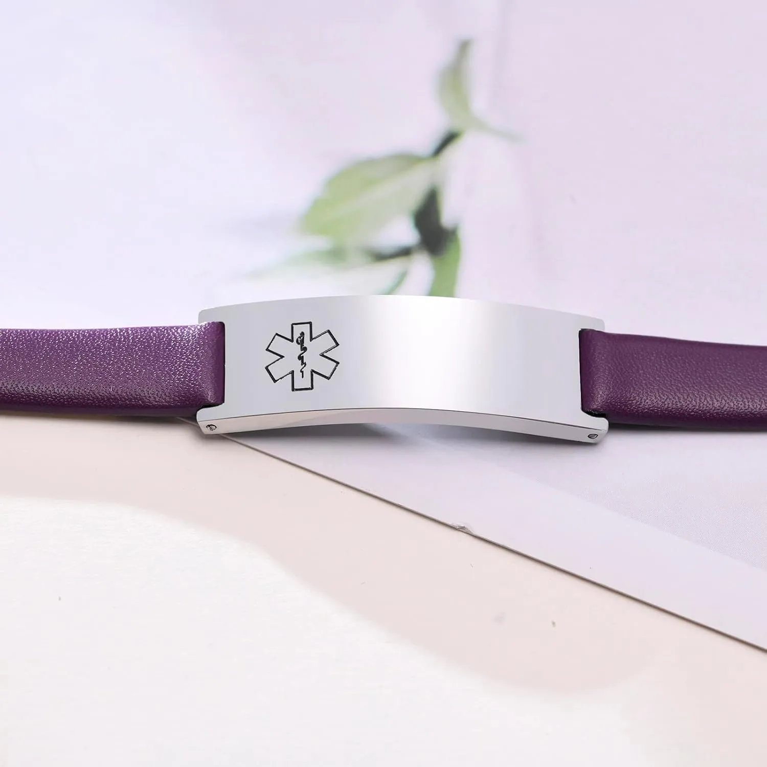 MEALGUET Medical ID Bracelet for Women : Stainless Steel Medical Alert Bangle Bracelet with Free Engraving