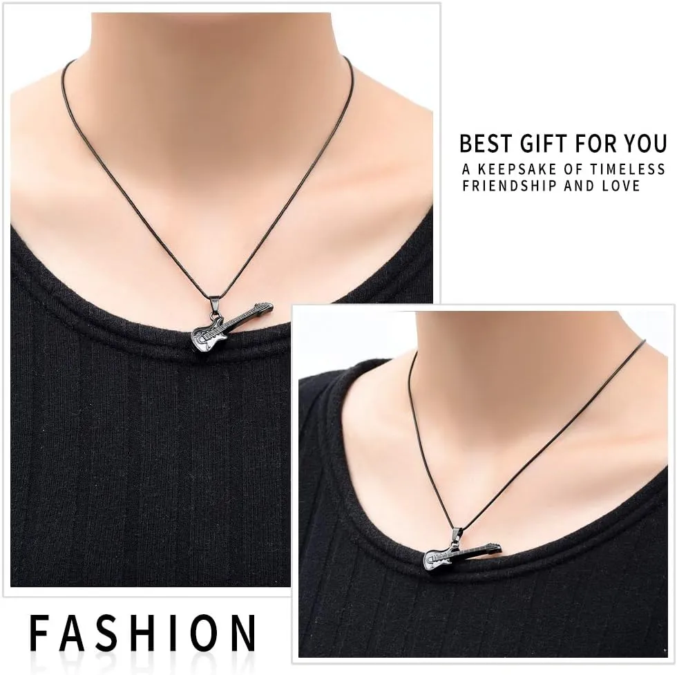 memorial jewelry Musical Instrument Cremation Necklace for Women&Men Guitar Urn Necklace for Ashes
