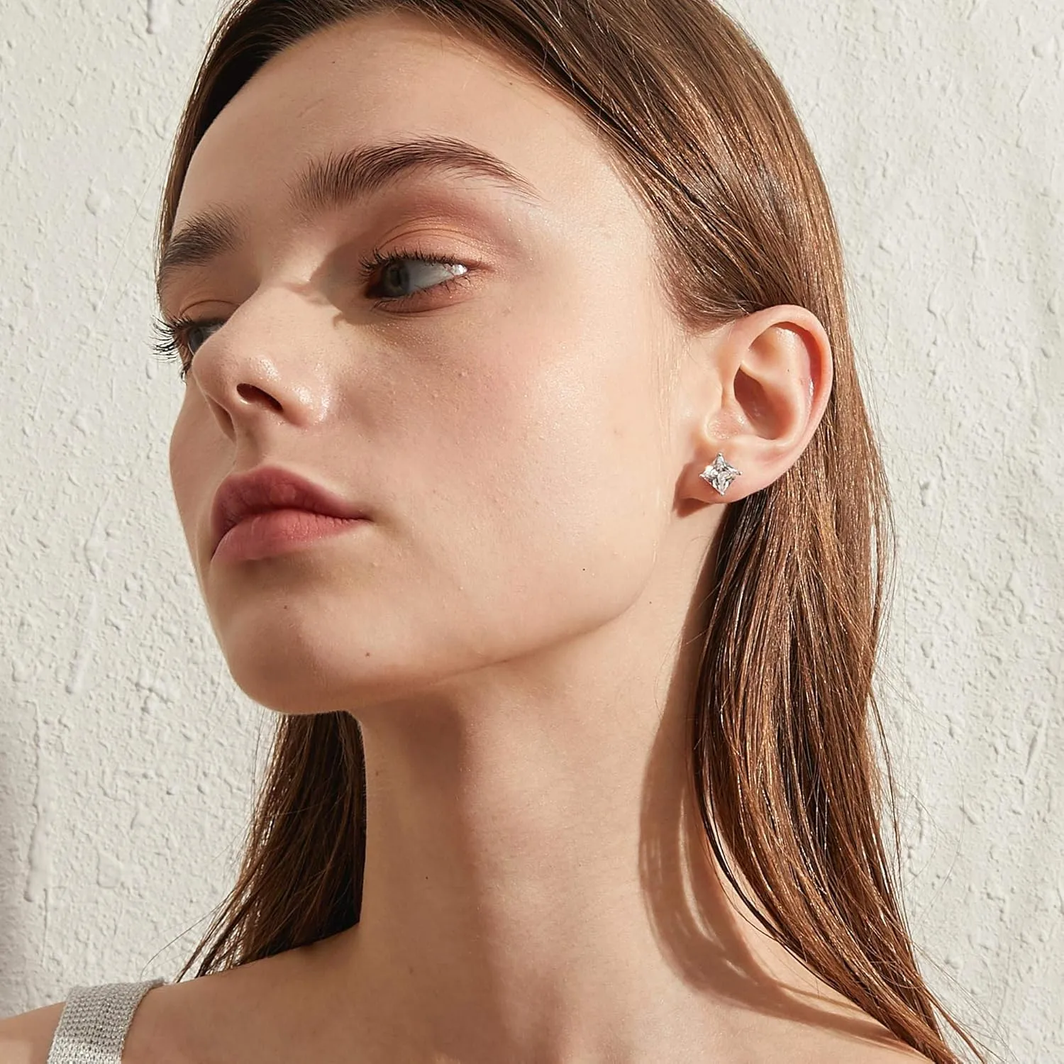 Men Stud Earrings 925 Sterling Silver Stud Earrings for Women/Men, Stud Earring with 5A  Cubic Zirconia Hypoallergenic Earrings for Unisex 4MM-8MM