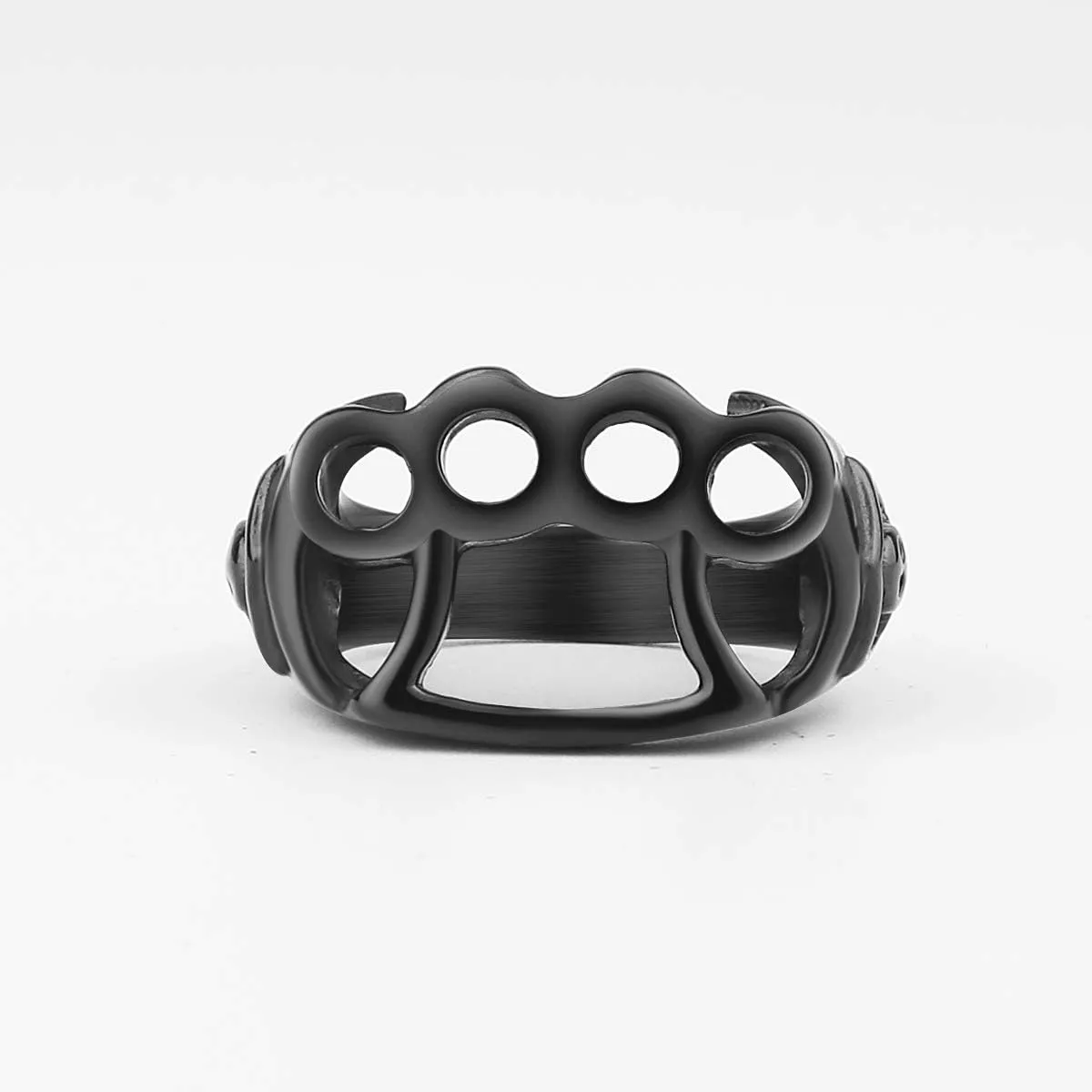 Men's Knuckle Ring Stainless Steel/Gold/Black Fighting Boxing Gloves Sports Jewelry Size 7-13