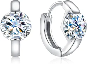 Moissanite Earrings Hypoallergenic Huggie Endless Small Silve Hoop Earrings