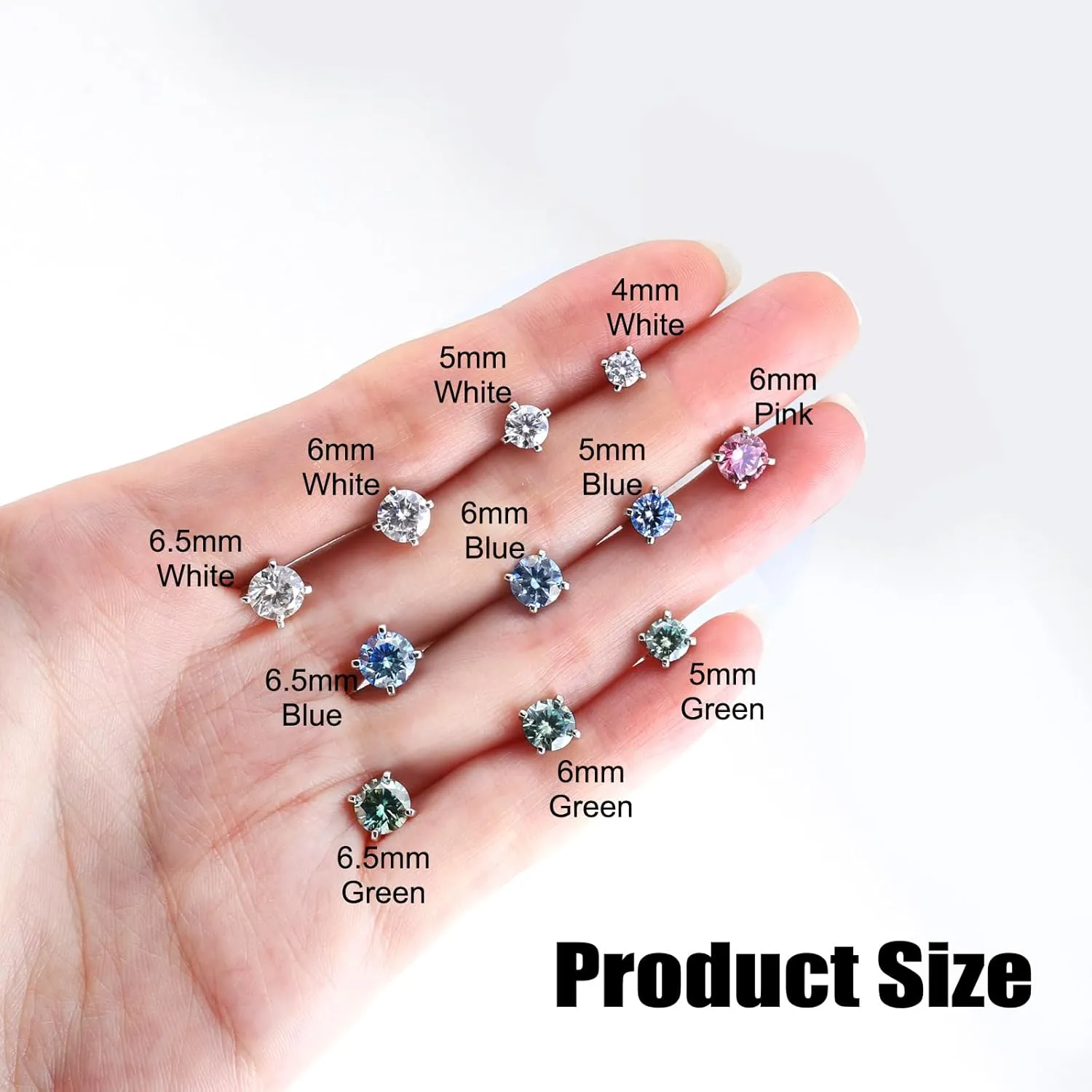Moissanite Screw Back Earrings Studs - 0.6CT-2CT Moissanite Earrings for Women 925 Sterling Silver Piercing Real Colorful Moissanite Diamond Hypoallergenic Jewelry Ear Stud Gifts