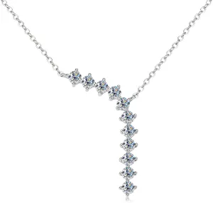 Moissanite Y-Pendant Necklace 1.1cttw D Color VVS1 Clarity 925 Silver Y Necklace for Women Wife Birthday Wedding Jewelry Gifts