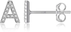 MONOOC Initial Stud Earrings for Girls - S925 Sterling Silver Post Cubic Zirconia Stud Earrings Initial Earrings for Girls Women Hypoallergenic Earrings Birthday Gifts for Girls Kids Jewelry