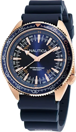 Nautica Men's NAPNVF306 Vintage Blue Silicone Strap Watch