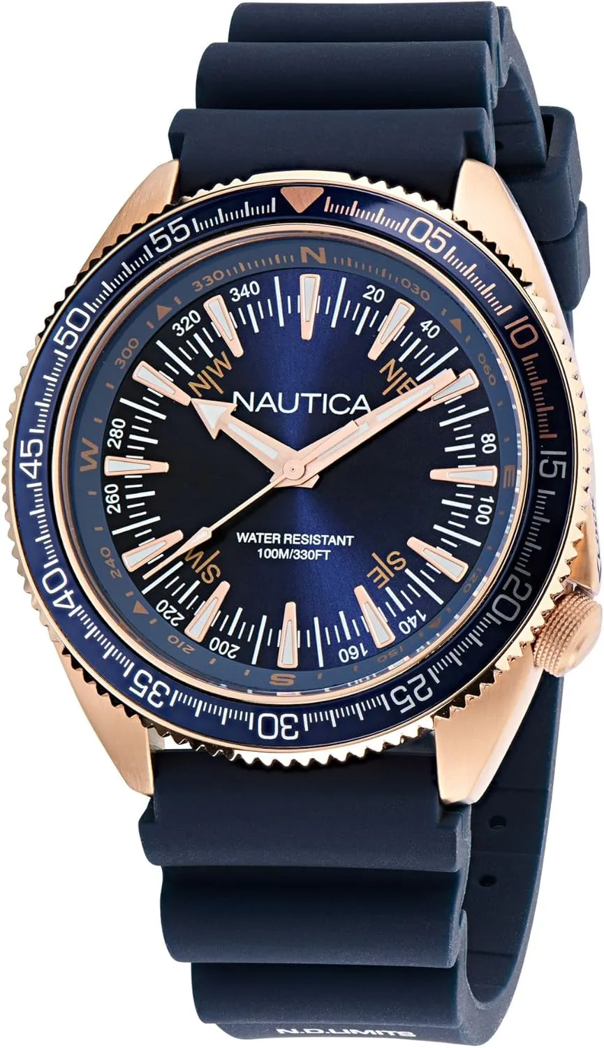 Nautica Men's NAPNVF306 Vintage Blue Silicone Strap Watch