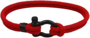Nautical Sailor Rope Wrap Bracelet Wristband Bangle Steel Screw Marine Anchor Shackles, Two-row