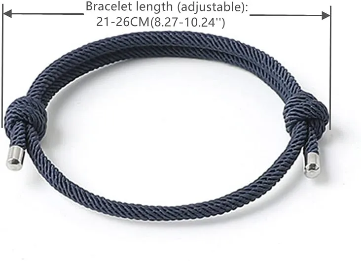 Nautical Woven Friendship Rope Boho Bracelet Handmade Braided Wrap String Steel Charm Adjustable