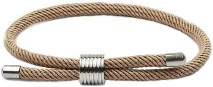 Nautical Woven Friendship Rope Boho Bracelet Handmade Wrap String Steel Charm Adjustable