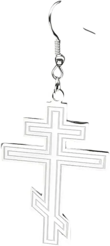 New for Trendy 2025 Hip Hop Stainless Steel Orthodox Hoop Earrings for Women Faith Christ Amulet Dangle Earring Classic Religious Jewelry Gifts Fashion Accessories Creative Gift