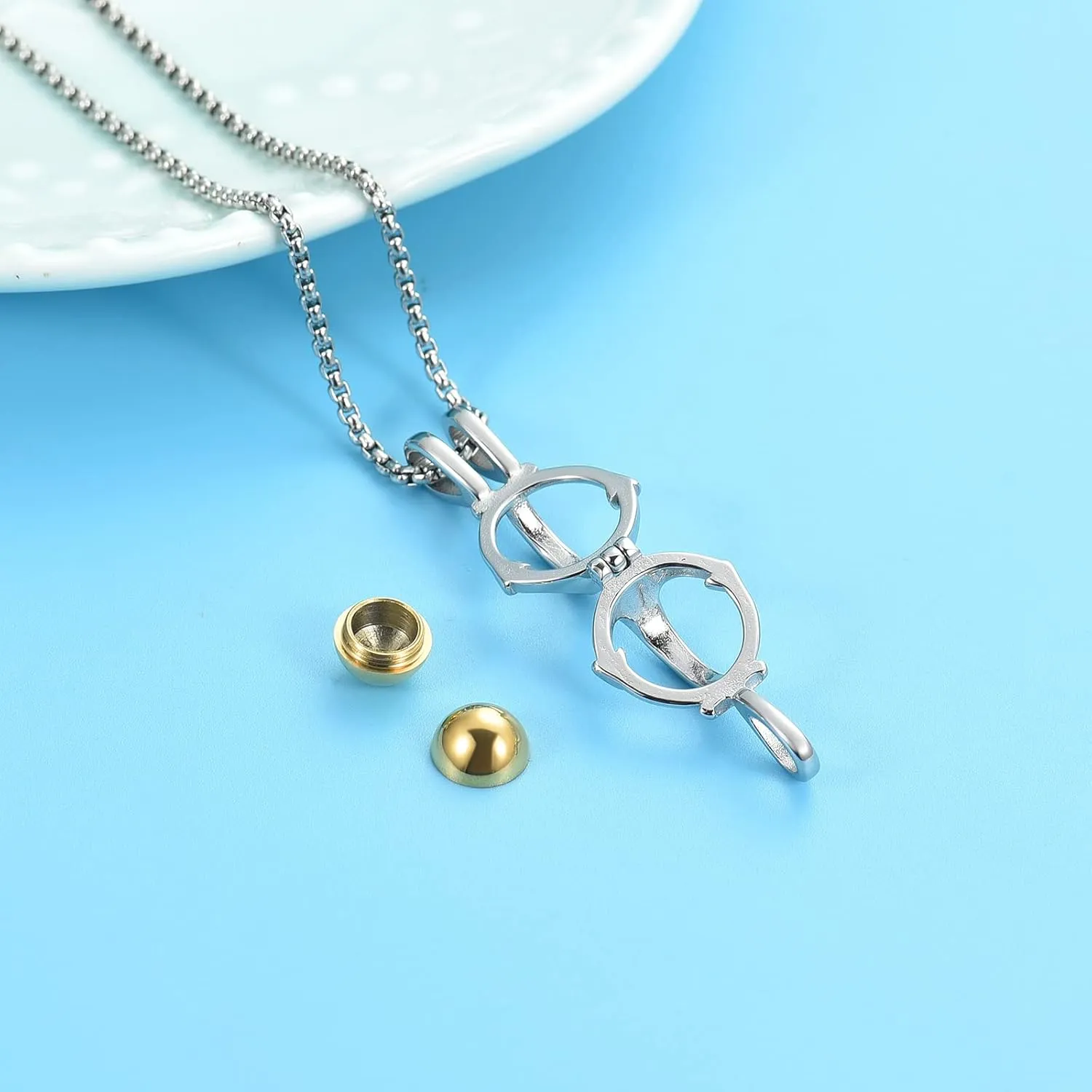 Oinsi Anchor Necklace,Stainless Steel Anchor Urn neckalce For Ashes For Men Nautical Memorial Keepsake Jewelry Cremation Locket Pendant Necklace