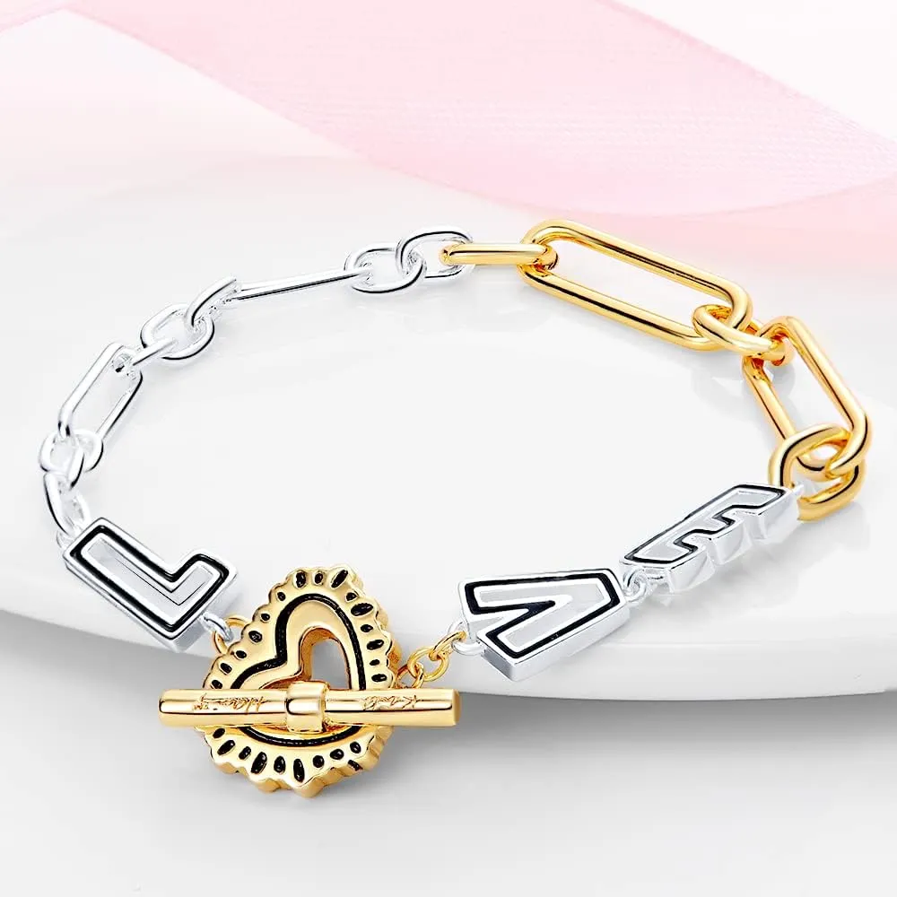 Pandach 925 Sterling Silver Charms Bracelets for women Butterfly Heart Moon and Star 5A Cubic Zirconia Snake Chain Bracelet Gifts for women