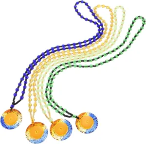 PartyKindom Classic Style Glass Beaded Pendant Buddhist Amulet Necklace for Faithful Wearers