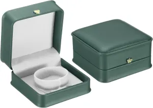 PATIKIL Velvet Bracelet Box, 2 Pack Vintage Jewelry Holder for Wedding Engagement Proposal Ceremony Anniversary Style 3, Green