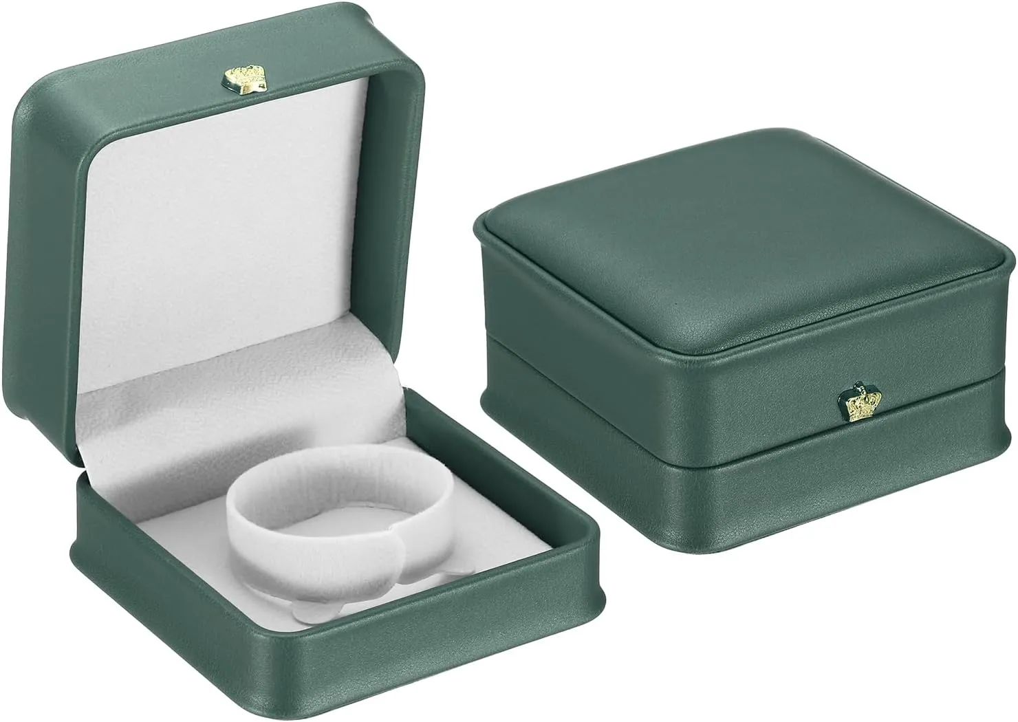 PATIKIL Velvet Bracelet Box, 2 Pack Vintage Jewelry Holder for Wedding Engagement Proposal Ceremony Anniversary Style 3, Green