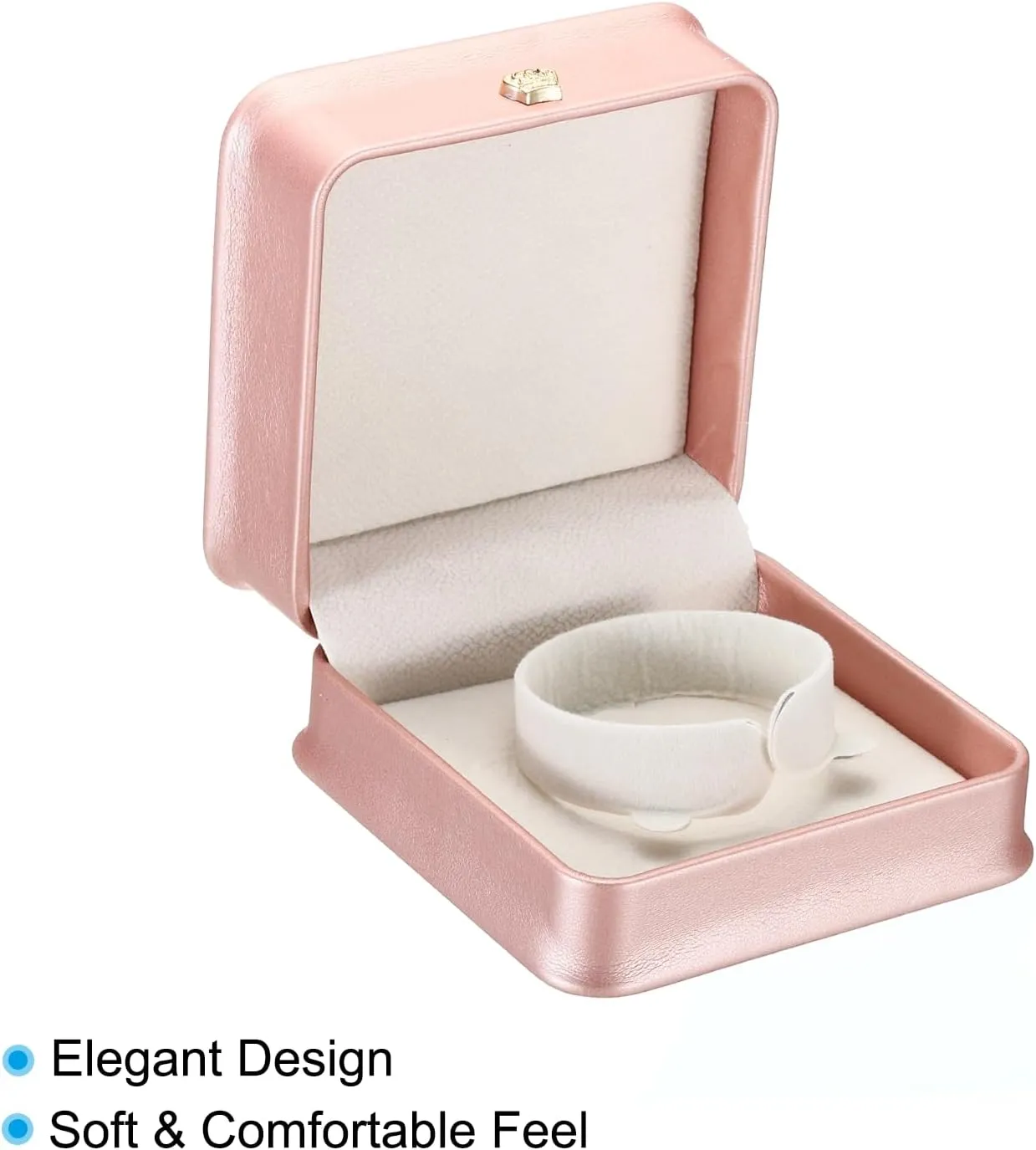 PATIKIL Velvet Bracelet Box, 2 Pack Vintage Jewelry Holder for Wedding Engagement Proposal Ceremony Anniversary Style 3, Rose Gold