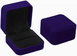 PATIKIL Velvet Ring Box, 2 Pack Double Slot Wedding Ring Box Vintage Jewelry Holder for Engagement Proposal Ceremony Anniversary Style, Purple and Black