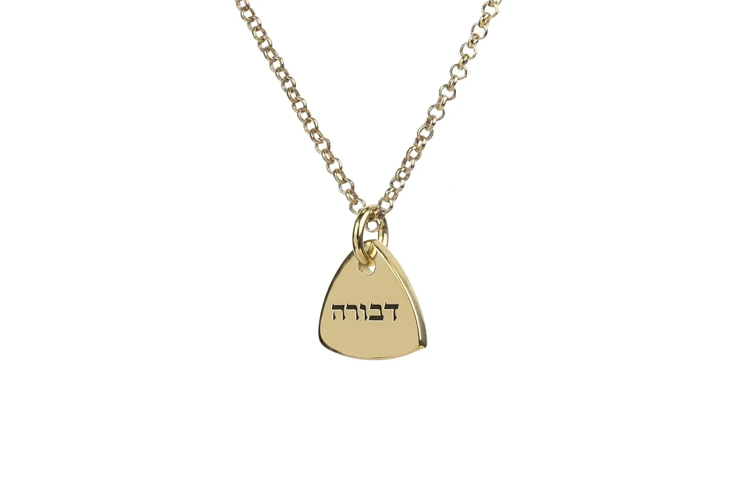 Personalized Hebrew Name Pendant - Custom Trillion Israeli Necklace