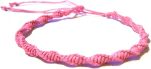 Pink Spiral Twisted Hemp Anklet - Hempnotic