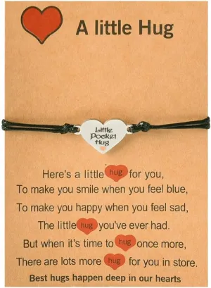 Pocket Hug Bracelet for Couple Gifts for Girlfriend Boyfriend Birthday Christmas Gifts for Wife Husband Anniversary Valentines Day Gifts for Him and Her Long Distance Bracelets for Best Friends