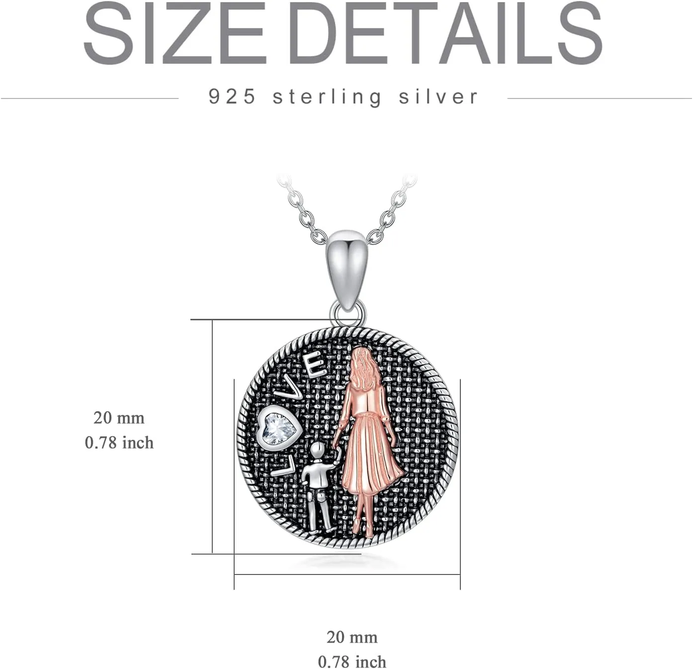 PROESS Sterling Silver Mothers Day Gifts Mother Daughter Necklace for Mom Daughter Granddaughter