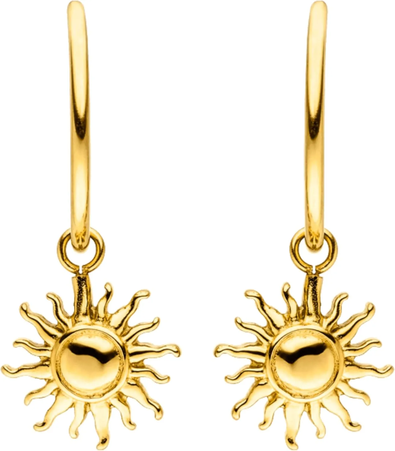 PURELEI Sun Earrings  18K Gold plated stainless steel jewelry  Water-resistant earrings for women  0,92 inch diameter  Fashion jewelry for your individual look
