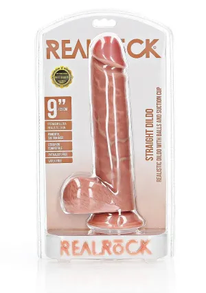 RealRock- 9 " Cock With Balls - Regular Straight - Flesh