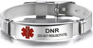 Red Medical Alert ID Emergency Bracelet for Women Men's First Aid Seniors Health Alarm Stainless Steel Plate Adjustable PVC Band Bracelets