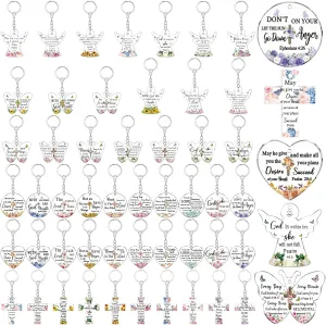 Remuuly Christian Keychain Gift Bulk Religious Bible Verse Scripture Inspirational Acrylic Church Gift for Women Birthday