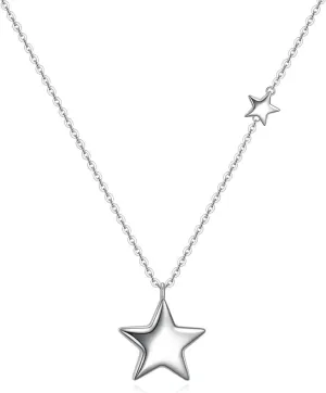 Rnivida 925 Sterling Silver Star Necklace Hypoallergenic Jewelry Gift for Women with Adjustable Chain