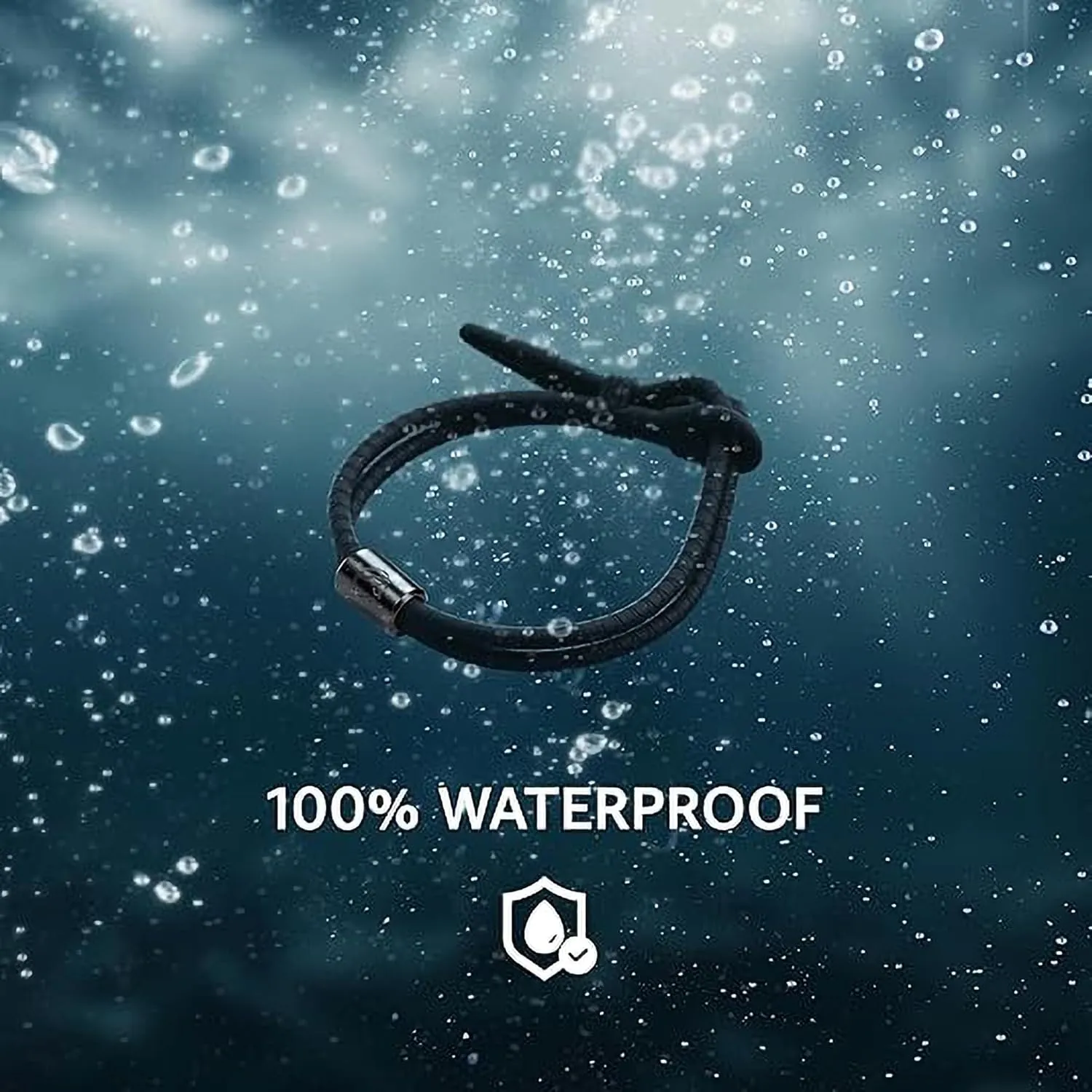 Rowdy Parrot FlexTech Adjustable Silicone Rope Bracelet: Waterproof, Sweatproof, Sunproof, Minimalist Surf, Golf Jewelry for Men - One Size Fits All