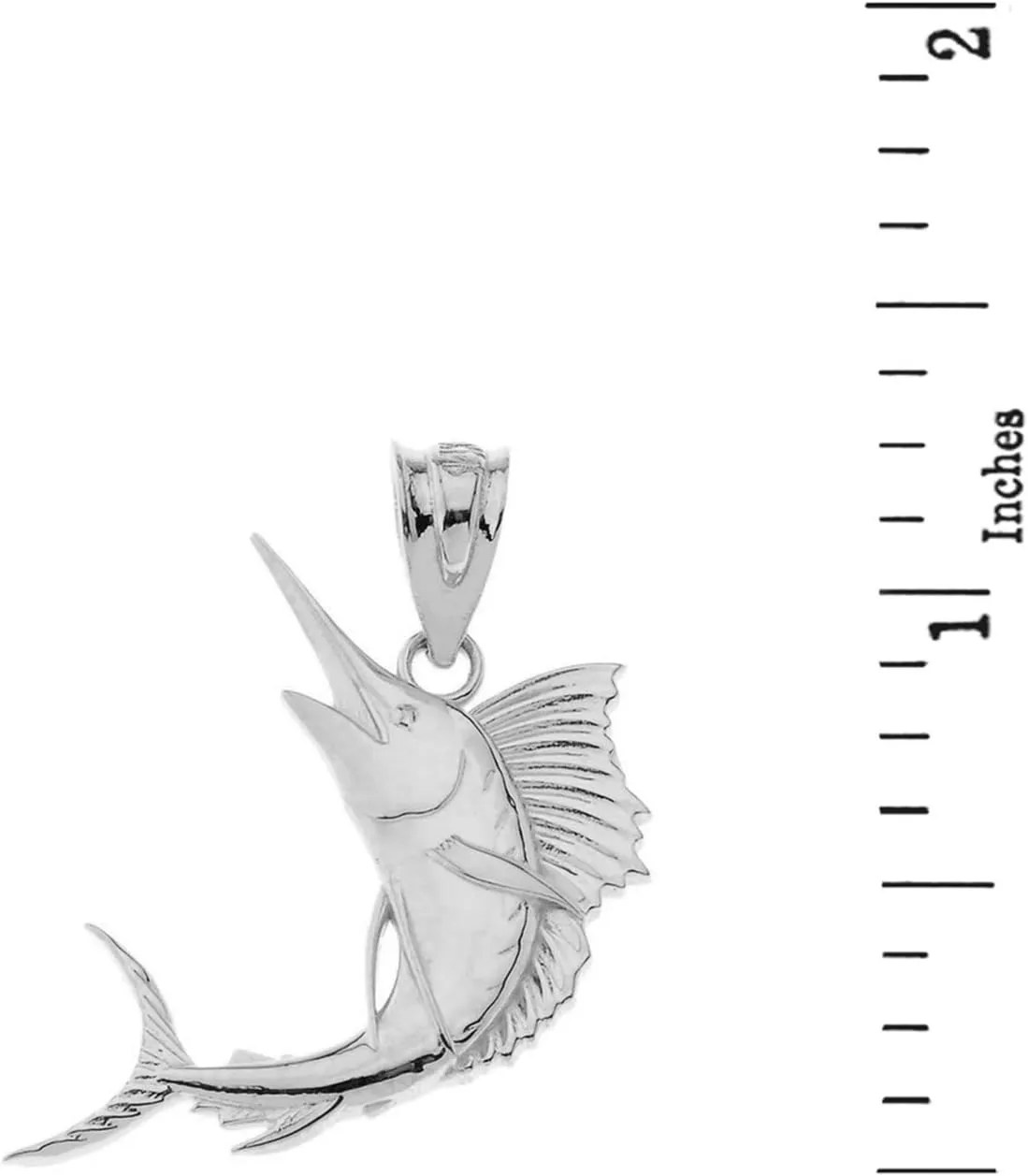 Sea Life Collection Silver Marlin Swordfish Sailfish Nautical Deep Sea Fish Pendant Necklace - Choice of Pendant Only or Chain Length