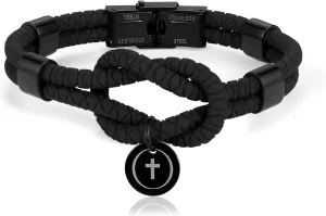 Silicone Braided Rope Love Knot Cross Bracelet for Men-Waterproof Men's Rubber Christian Bracelet Religious Gifts for Men Husband Boyfriend Son Brother