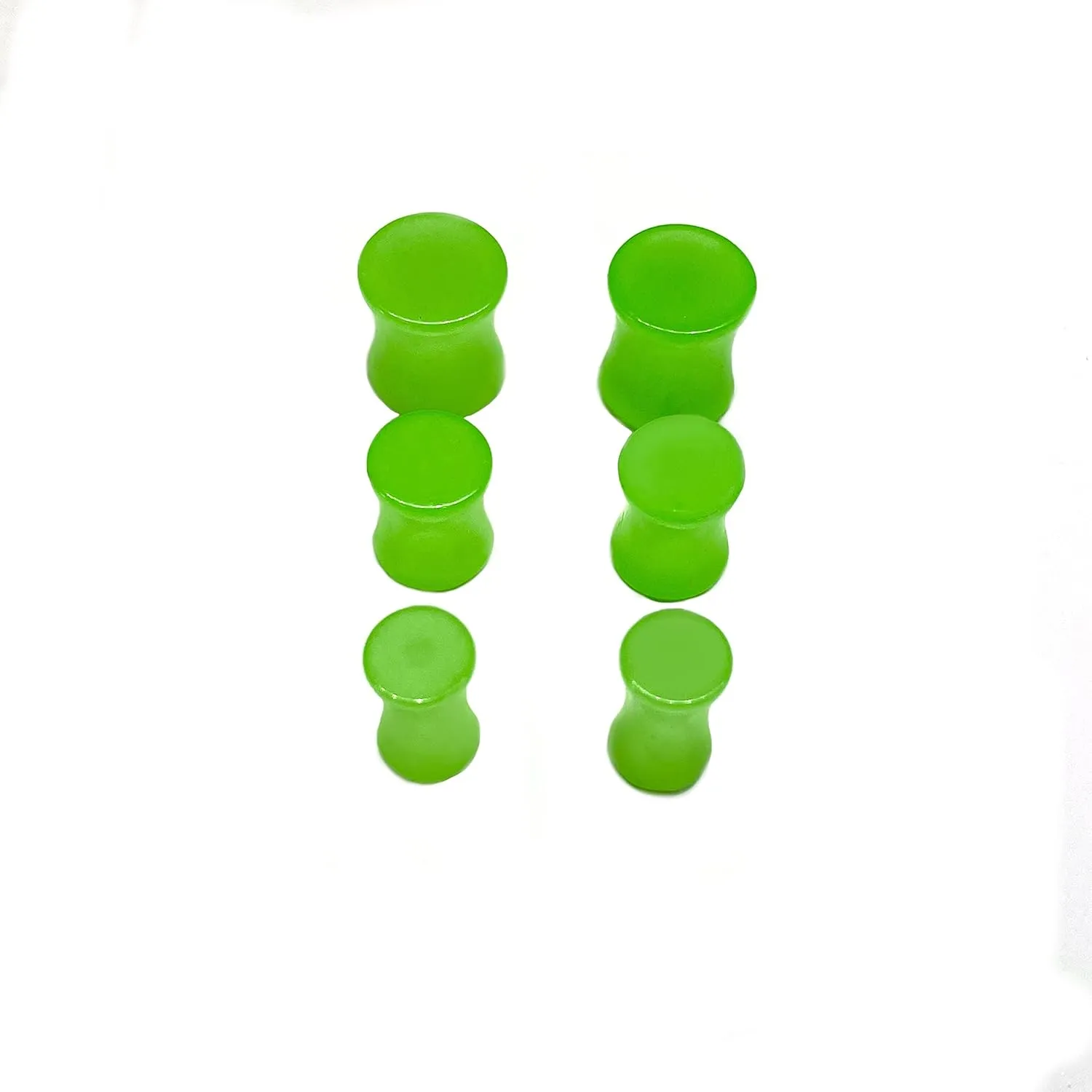 Size (2g, 0g, 00g) 6mm, 8mm, 10mm, Glow In The Dark Ear Gauges, Double Flare, Ear Plugs, Blacklight Reactive, Festival Jewelry, Body Jewelry (0g (0mm))