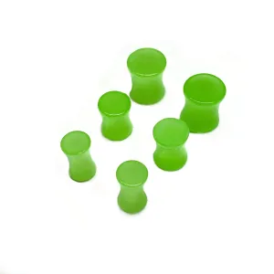Size (2g, 0g, 00g) 6mm, 8mm, 10mm, Glow In The Dark Ear Gauges, Double Flare, Ear Plugs, Blacklight Reactive, Festival Jewelry, Body Jewelry (0g (0mm))