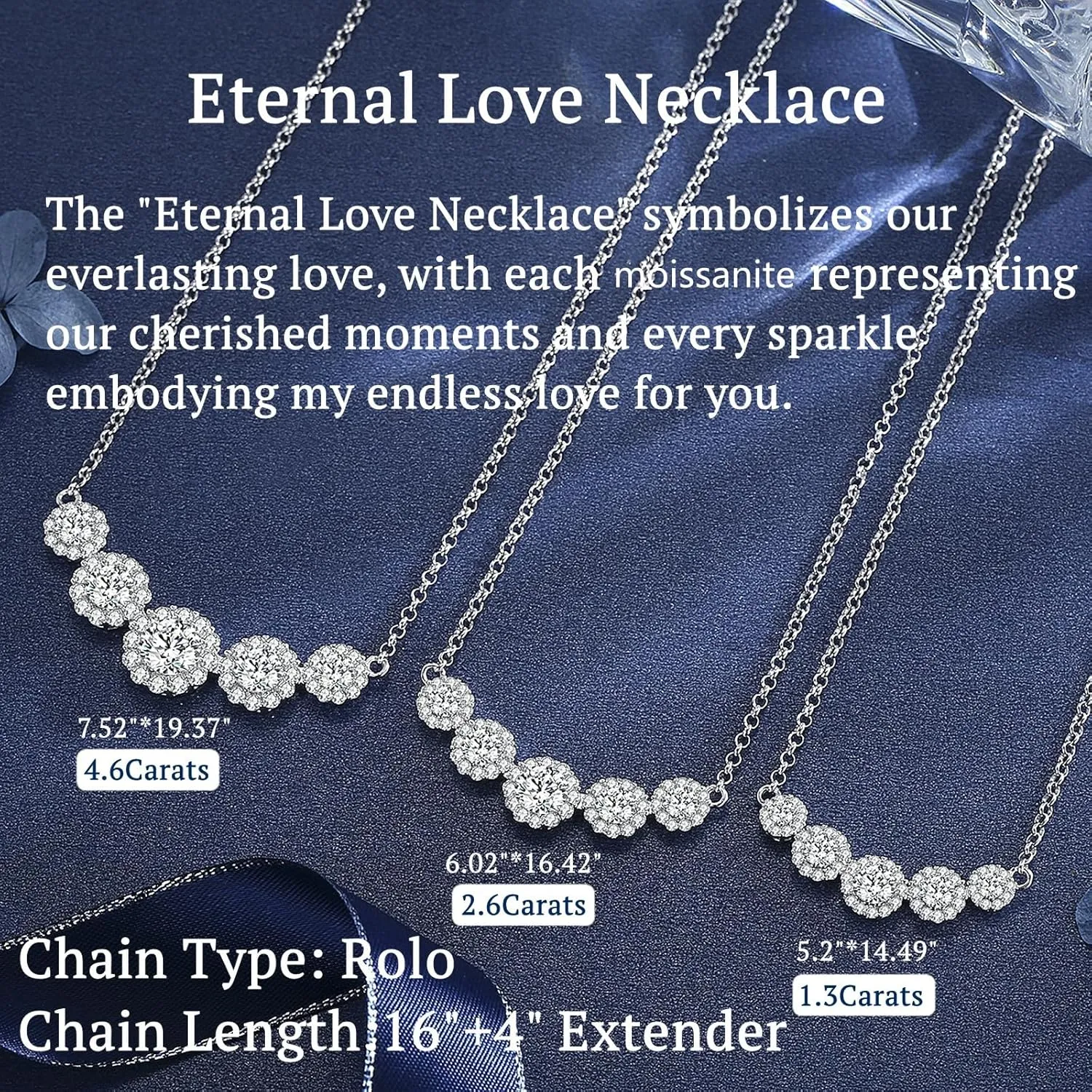 Smile Pendant Necklace for Women Moissanite Lab-Created Gem Jewelry for Women I Love You Wedding Anniversary Birthday Christmas Valentine Engagements Mothers Day for Wife Her Girlfriend Mom Daughter
