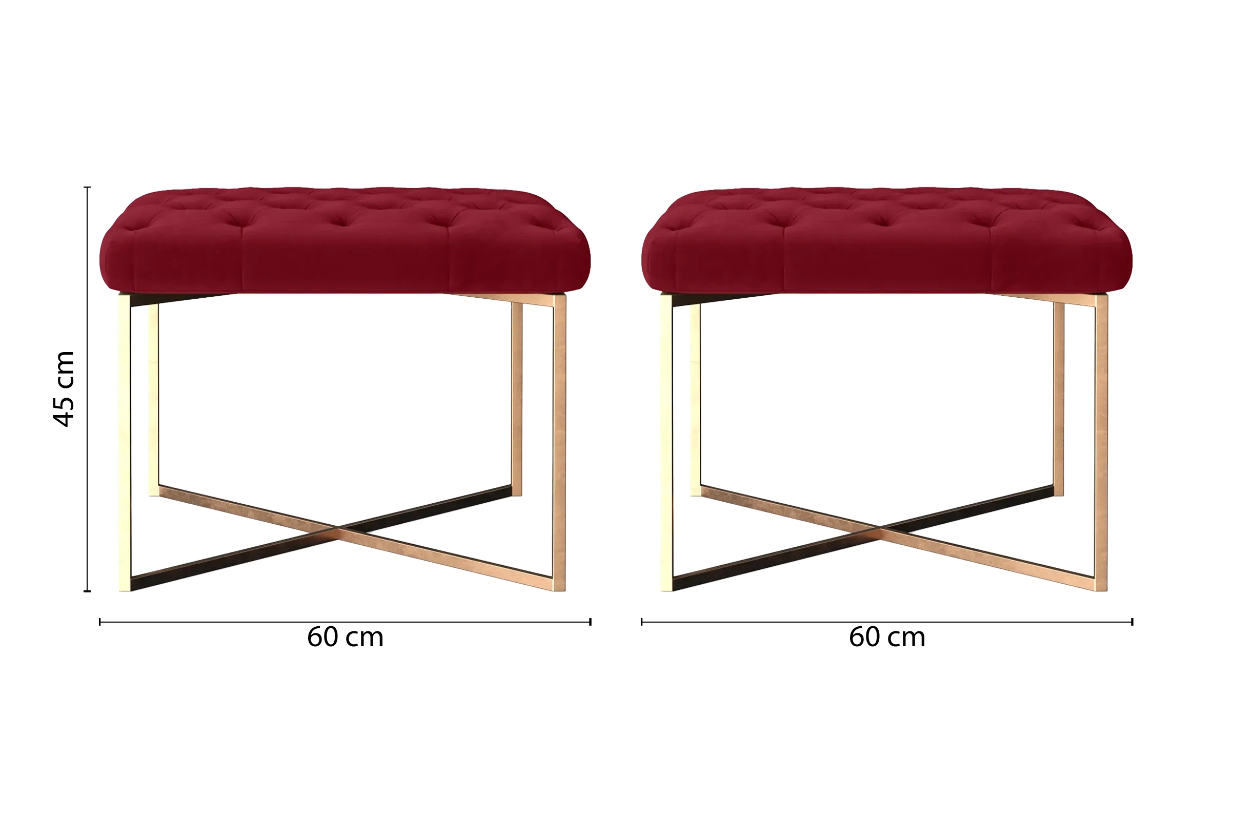 Spezia Ottoman Red Velvet