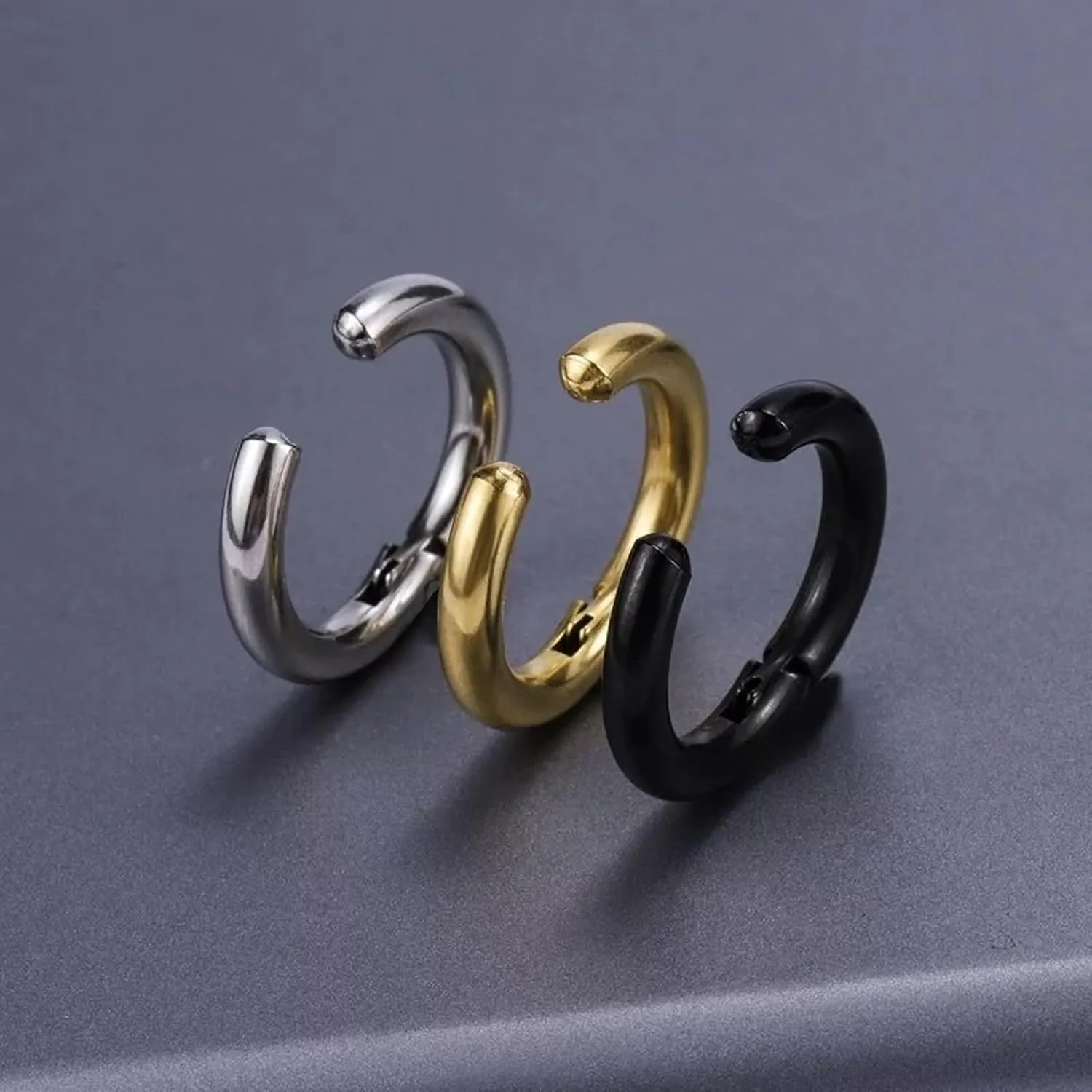Stainless Steel Ear Cuff Earrings for Women, Cuff Earrings for Women 10 mm Hoop Ear Cuffs Jewelry Gifts