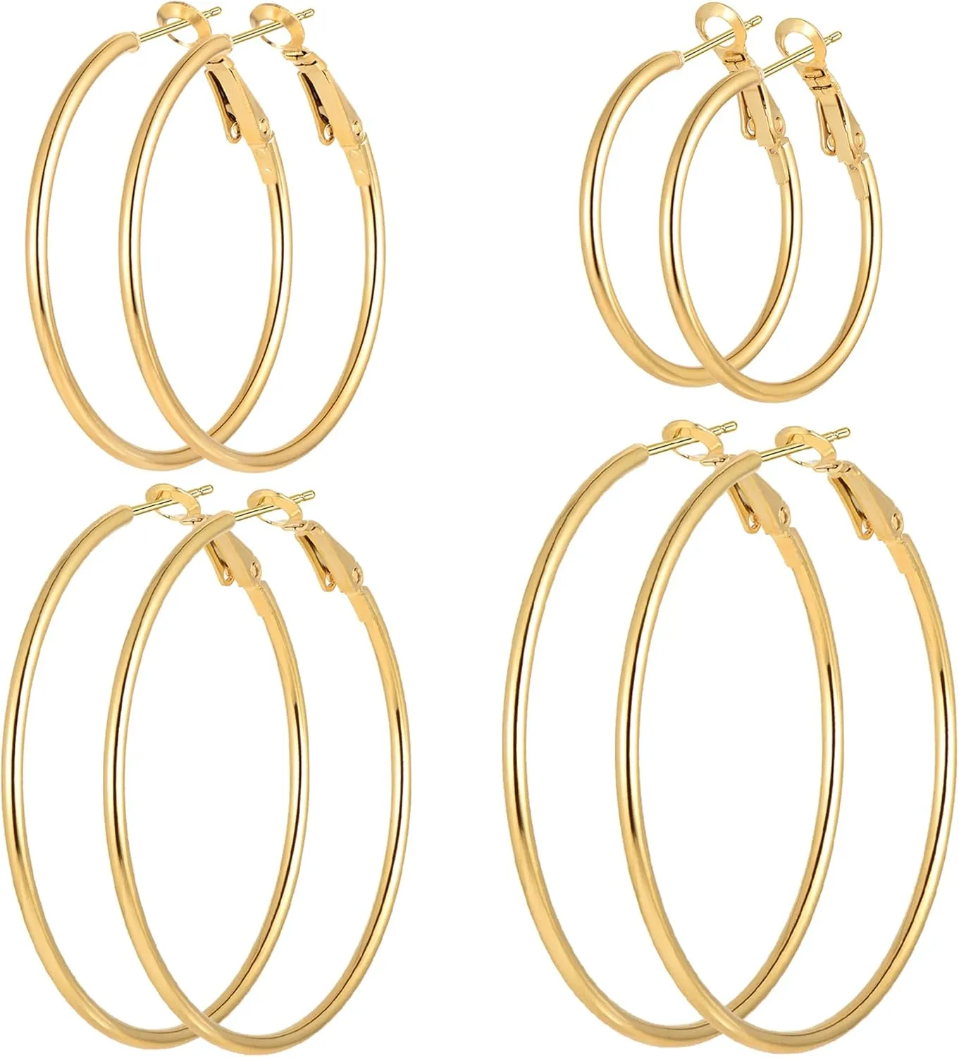 Stainless Steel Gold Hoops Silver Hoop Earrings Hypoallergenic Hoop Cartilage Piercing Earrings Tiny Ball Cubic Zirconia Stud Earrings Set for Women