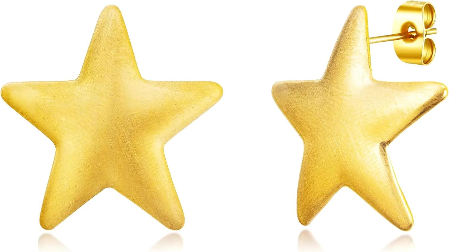 Stainless Steel Gold Plated Chunky Beach Small Big Star Lucky Star Stud Earrings For Women Jewelry Gift