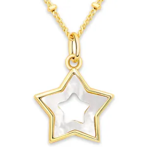 Star Necklace - Star Jewelry - Star Charms - Gold Star Necklace - Pearl Pendant Necklace - Star Necklace Gold - Mother of Pearl Necklace - Includes Gift Box