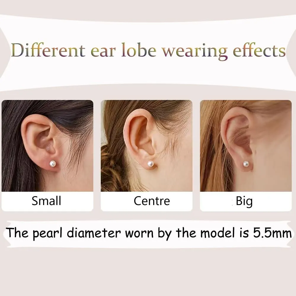 Sterling Silver, 14K Gold Plated, AAA  Quality Handpicked Freshwater Cultured Stud Pearl Earrings, Comfortable Not heavy, Just the Right Size Very Stylist for Everyday Wear and Dress up