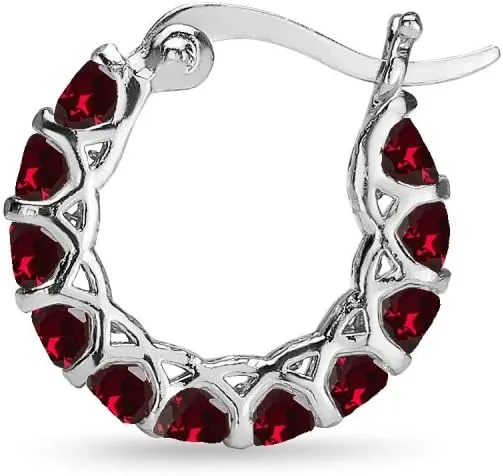 Sterling Silver Genuine, Simulated or Created Gemstone Small Round 18mm Huggie Hoop Earrings for Women