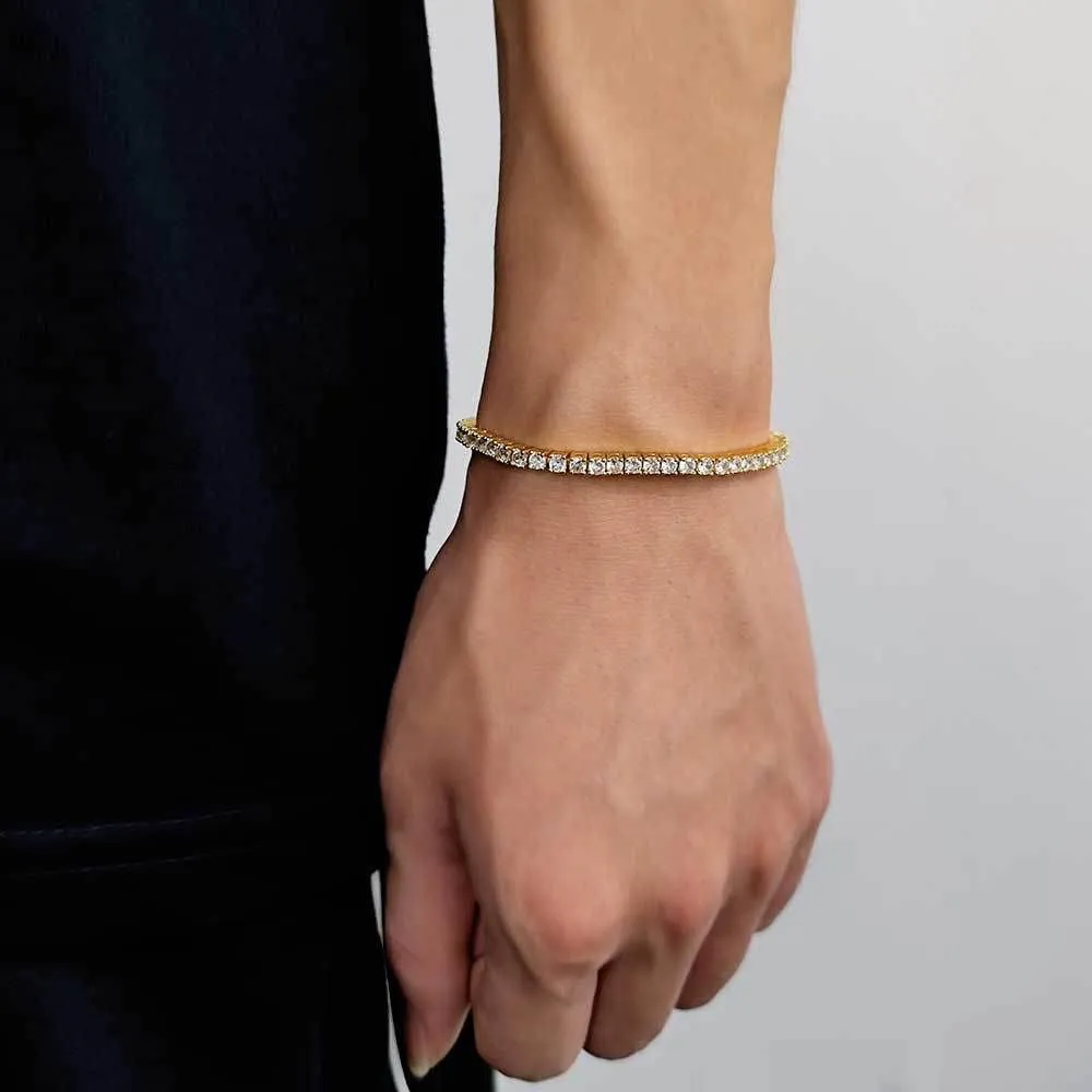 Tennis Bracelets for Women, 18K Gold Plated 925 Sterling Silver Round Cubic Zirconia Tennis Bracelet, Charm Fine Jewelry Birthday Jewelry Gifts for Women Mom Daughter