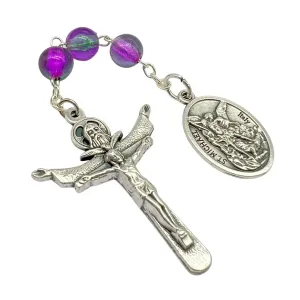 Three Beads Prayer Bead Catholic Chaplet Mini Small Pocket Rosary Holy Spirit Trinity Cross Patron Saint Medals Religious Gift Men Women Adults Kids