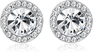 THUNARAZ Elegant Clip on Earrings for Women Crystal Wedding Earrings Clip on Rhinestone Formal Earrings for Brides Bridesmaids Non Pierced Jewelry